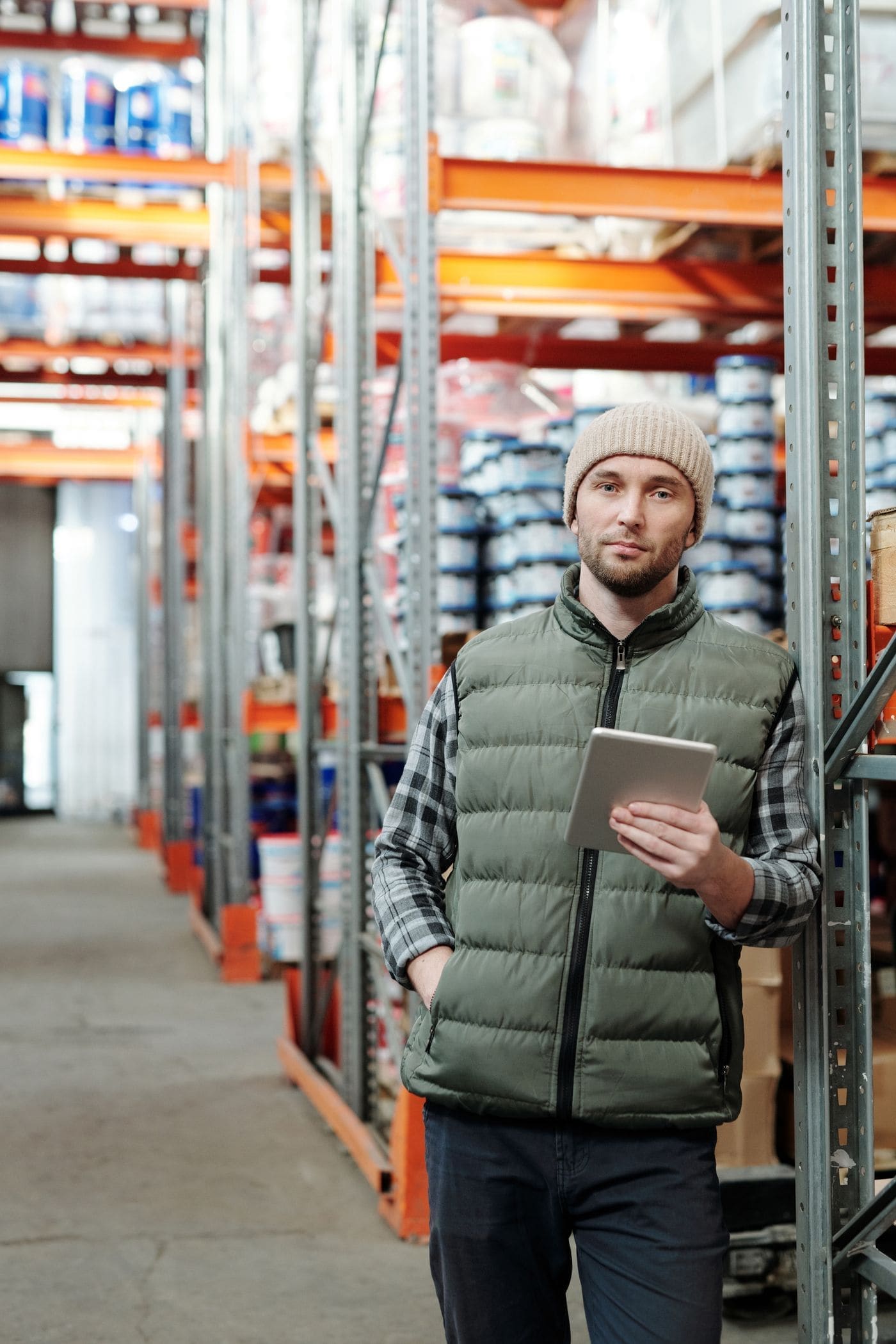 Industrial warehouse with logistics operations